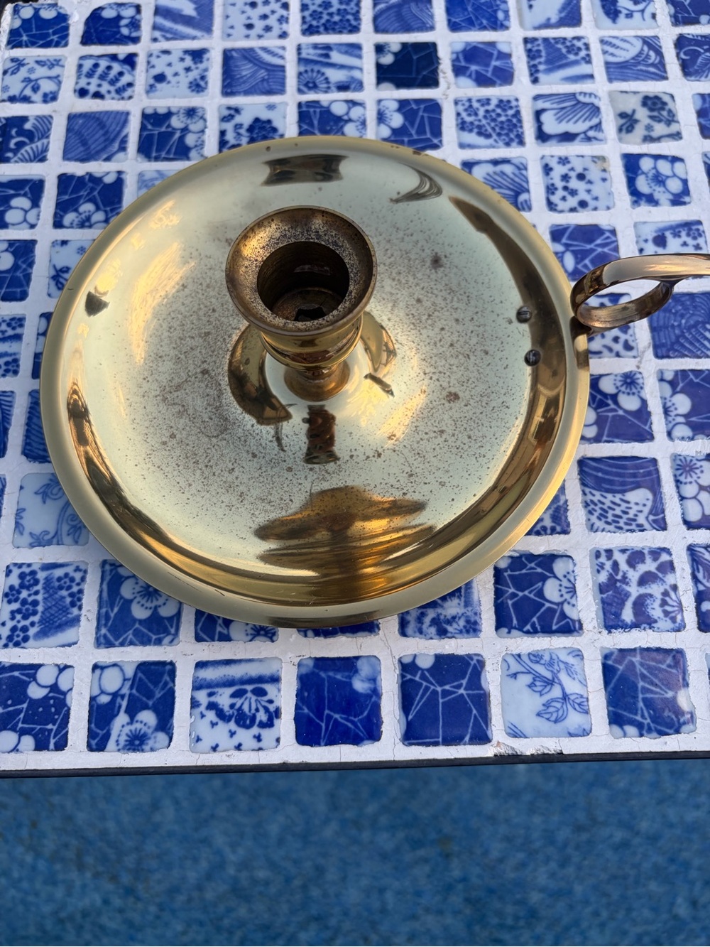 Brass Chamberstick Candle Holder - Gold Finish
